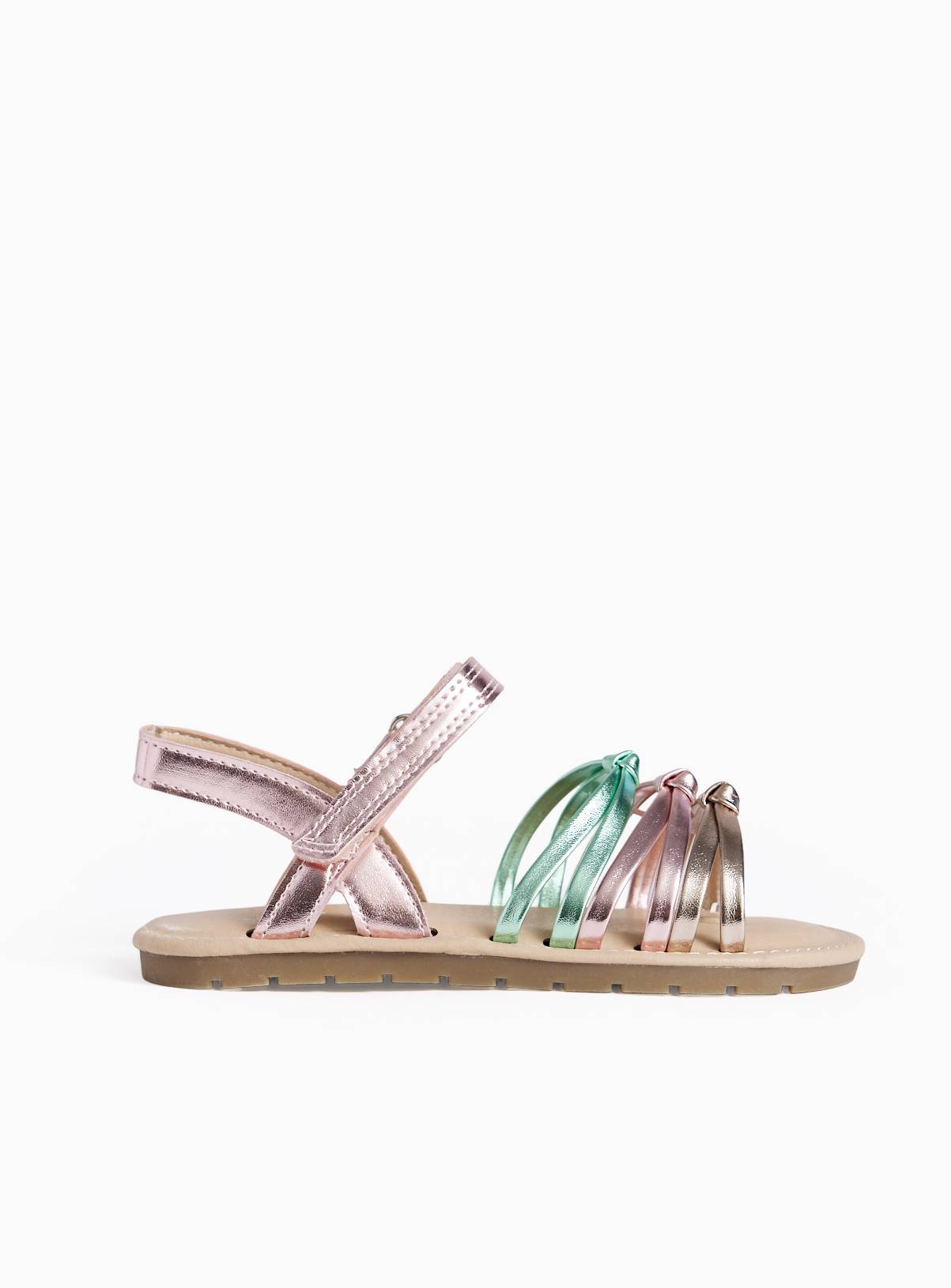 Pastel Metallic Strappy Sandals 8 Infant - Image 3
